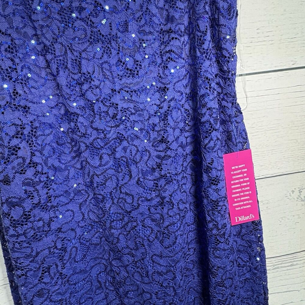 MARINA Cobalt Blue Bodycon Formal Cocktail Party Dress Size 12 Womens NWT - Picture 2 of 9